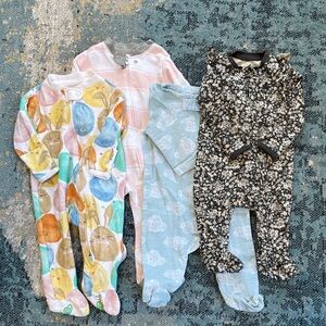Burt’s Bees/Aden & Anais/Gap 0-3 Month Baby Spring PJ Bundle - Like New